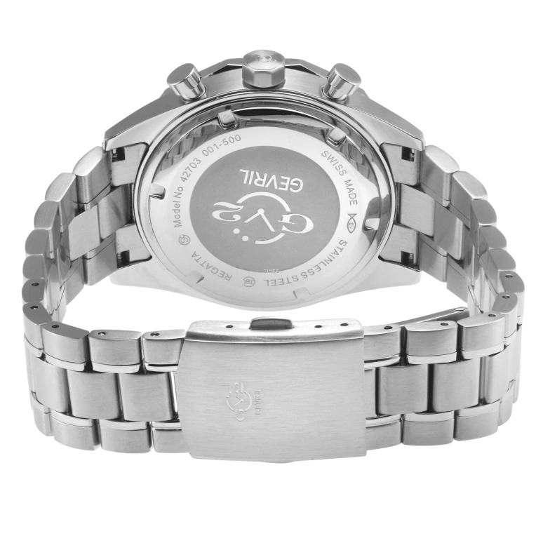 Gevril,Regatta 42mm,42mm,Stainless Steel,Green,Quartz,Day,Tide,42703B