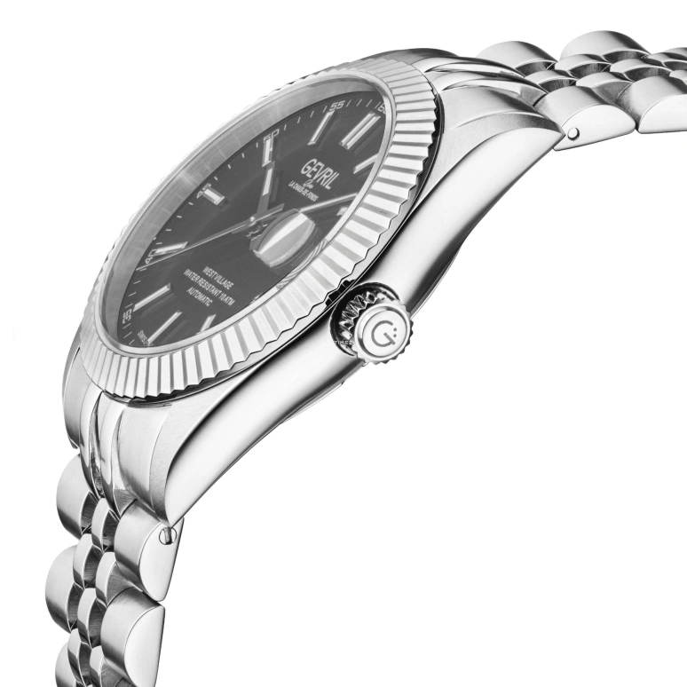 Gevril,West Village 40mm,40mm,Stainless Steel,Black,Automatic,Day,38hours,48901