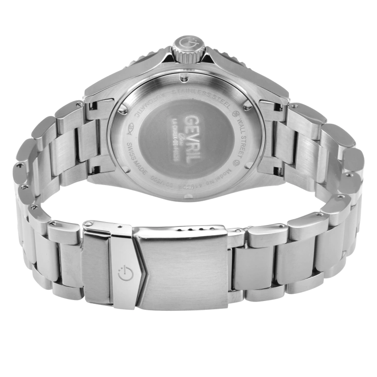 Gevril,Wall Street 43mm,43mm,Stainless Steel,Black,Automatic,Day,38hours,41853A