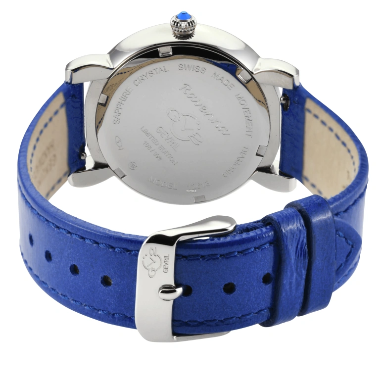 Gevril,Ravenna 37mm,37mm,Stainless Steel,Blue,Quartz,Sapphire,Round,12613