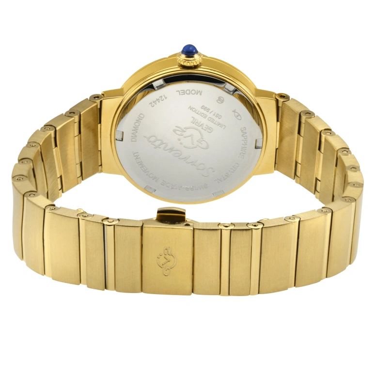 Gevril,Sorrento 33mm,33mm,Stainless Steel,White,Quartz,Sapphire,Round,12442B