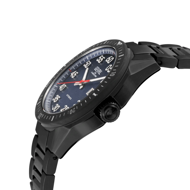 Gevril,Ascari 43mm,43mm,Stainless Steel,Blue,Automatic,Day,Sapphire,48305B