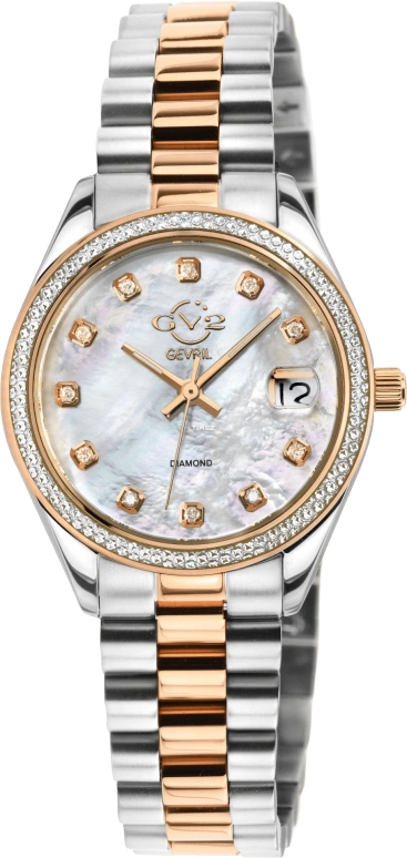Gevril,Turin 36mm,36mm,Stainless Steel,White,Quartz,Day,Sapphire,12423B