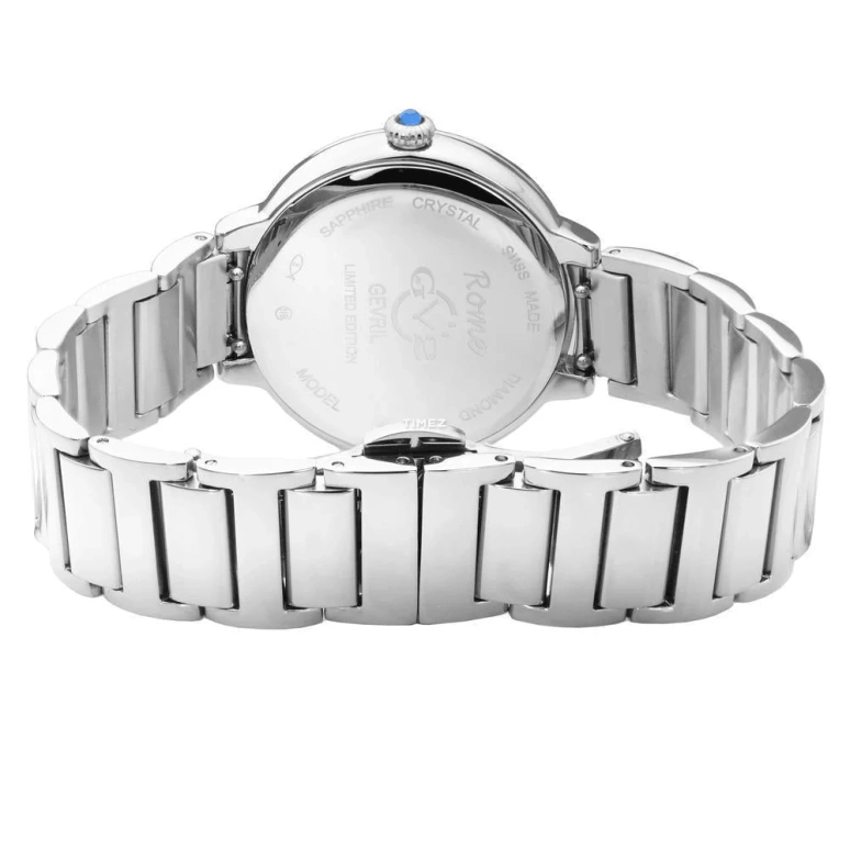 Gevril,Rome 36mm,36mm,Stainless Steel,White,Quartz,Sapphire,Round,12200B