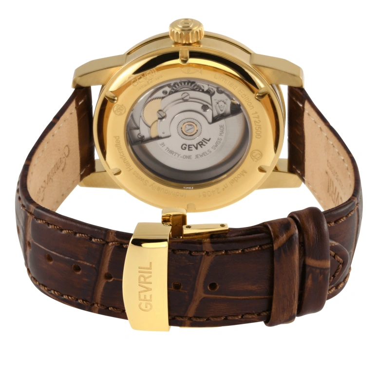 Gevril,Gramercy 39mm,39mm,Stainless Steel,Silver,Automatic,Day,Sapphire,24051