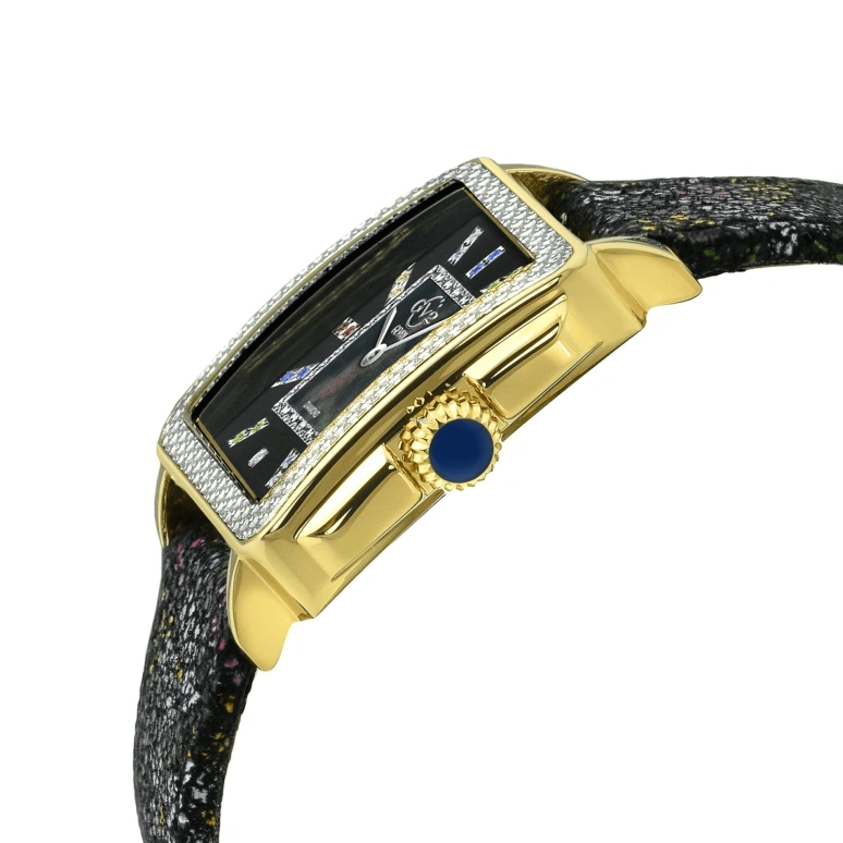 Gevril,Padova 28.50mm,28.50mm,Stainless Steel,Black,Quartz,Sapphire,Rectangular,12338F