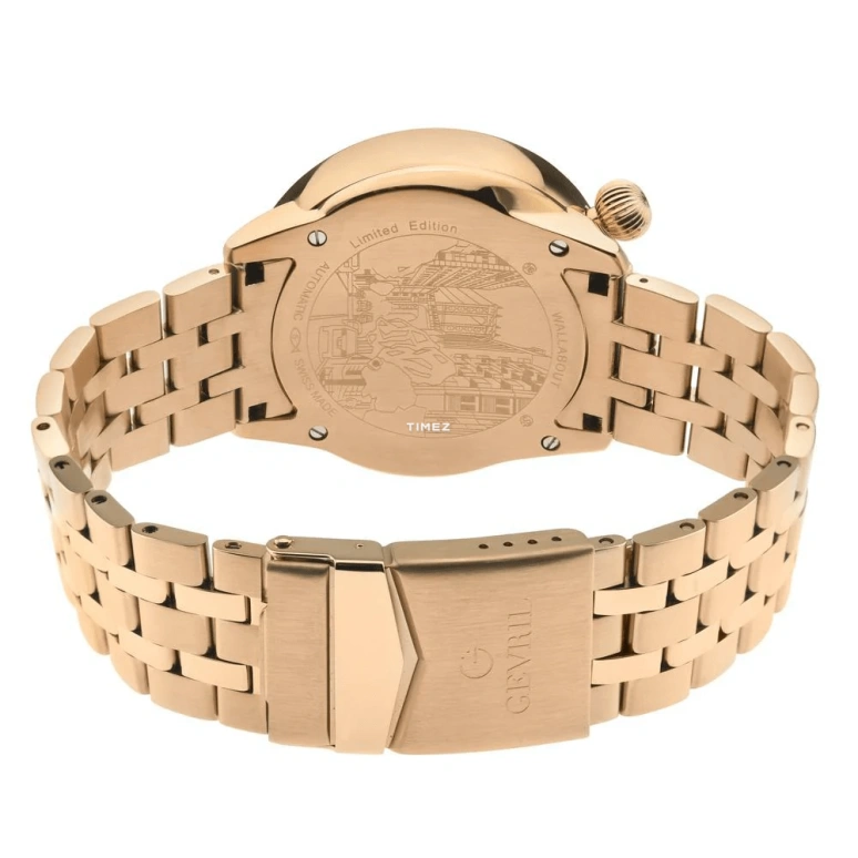 Gevril,Wallabout 44mm,44mm,Stainless Steel,White,Automatic,Day,Sapphire,48564