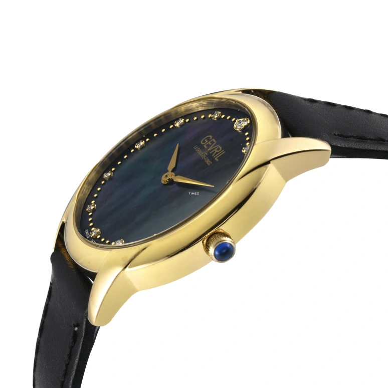 Gevril,Airolo 36mm,36mm,Stainless Steel,Black,Quartz,Sapphire,Round,13027
