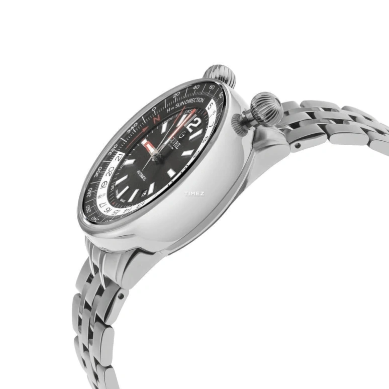 Gevril,Wallabout 44mm,44mm,Stainless Steel,Black,Automatic,Day,Sapphire,48561