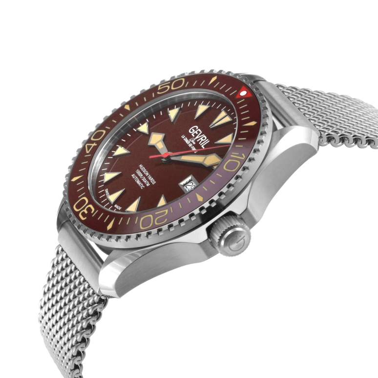 Gevril,Hudson Yards 43mm,43mm,Stainless Steel,Brown,Automatic,Day,38hours,48848B