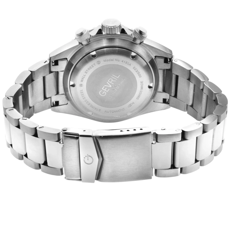 Gevril,Wall Street 43mm,43mm,Stainless Steel,Blue,Automatic,Chronograph,Day,4150A