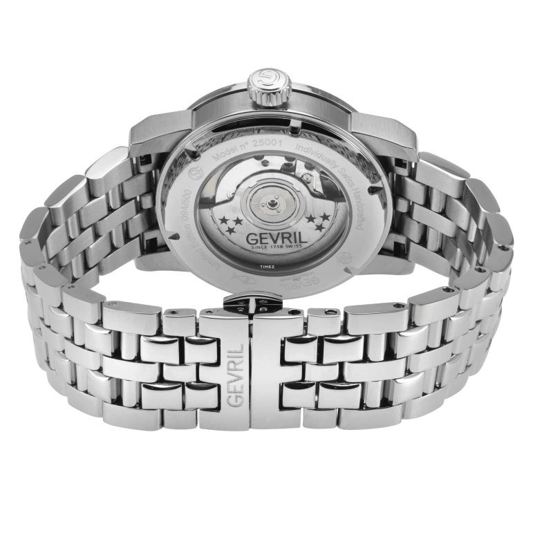 Gevril,Madison 39mm,39mm,Stainless Steel,Silver,Automatic,Day,Sapphire,25001B