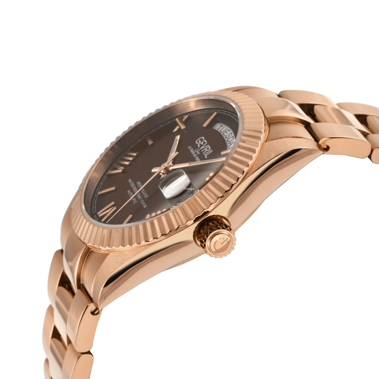 Gevril,West Village 40mm,40mm,Stainless Steel,Brown,Automatic,Date,Day,48953B