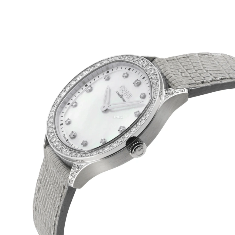 Gevril,Morcote 36mm,36mm,Stainless Steel,White,Quartz,Sapphire,Crystal Glass,Cushion,10241