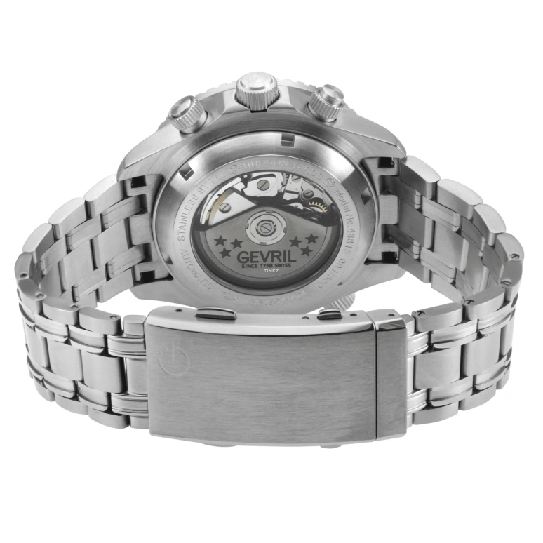 Gevril,Hudson Yards 43mm,43mm,Stainless Steel,Blue,Automatic,Chronograph,Day,48815B