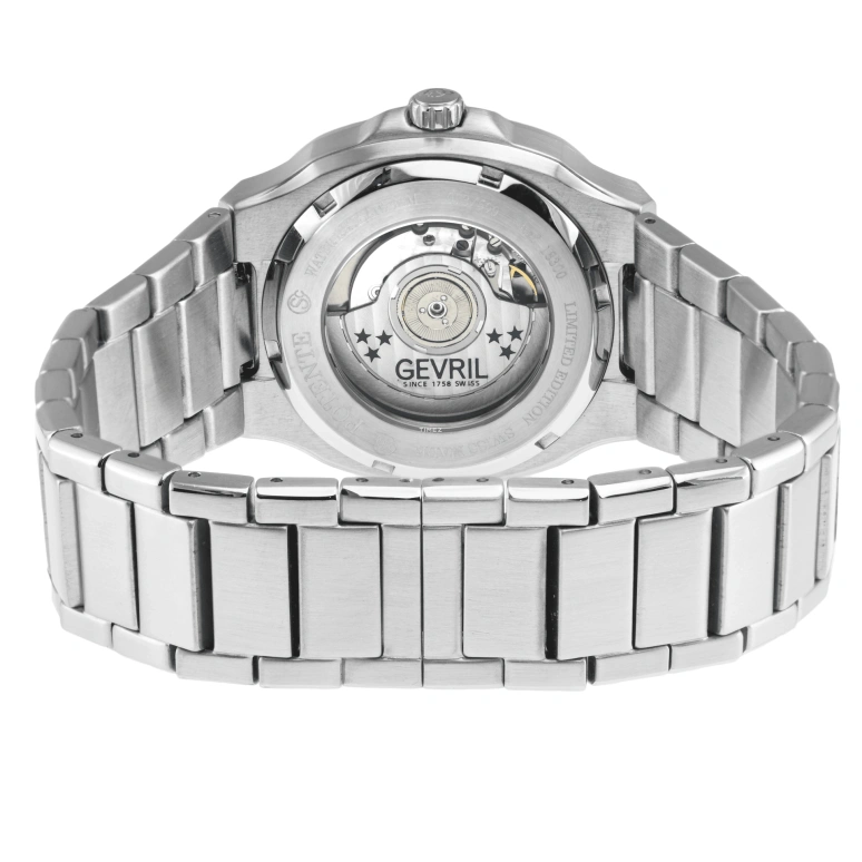 Gevril,Potente 40mm,40mm,Stainless Steel,Ice Blue,Automatic,Day,Sapphire,18304B