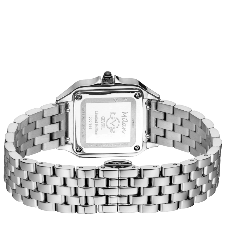 Gevril,Milan 27.50mm,27.50mm,Stainless Steel,White,Quartz,Sapphire,Square,12110B