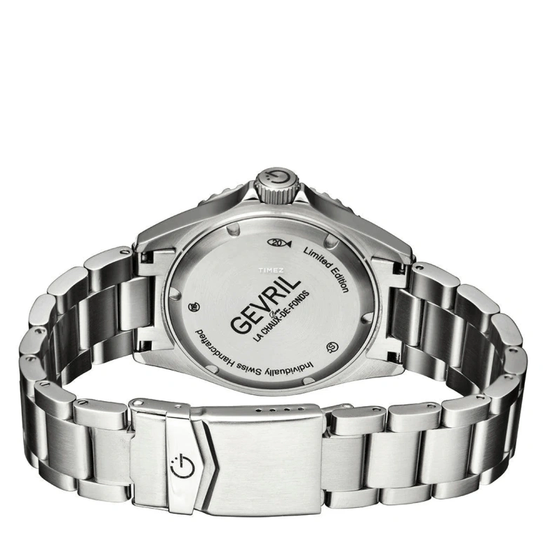 Gevril,Wall Street 43mm,43mm,Stainless Steel,Black,Automatic,Day,Dule Time,4952A