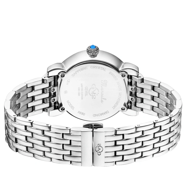 Gevril,Marsala 37mm,37mm,Stainless Steel,White,Quartz,Sapphire,Crystal Glass,Round,9850B