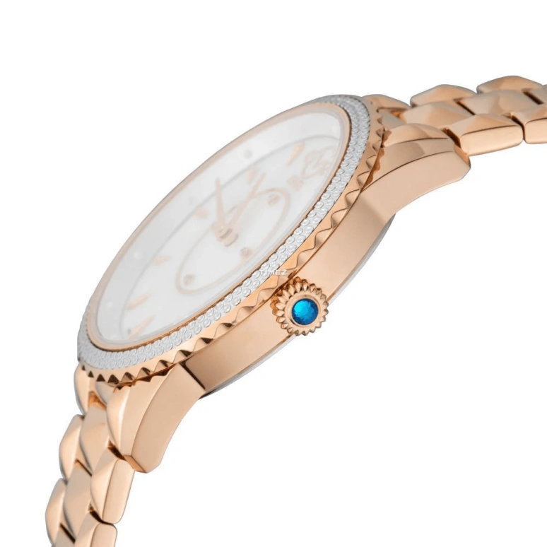Gevril,Siena 38mm,38mm,Rose Gold,White,Quartz,Sapphire,Round,11701,11701-929