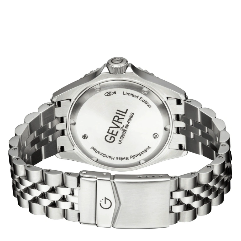 Gevril,Wall Street 43mm,43mm,Stainless Steel,Black,Automatic,Day,Dule Time,4953B