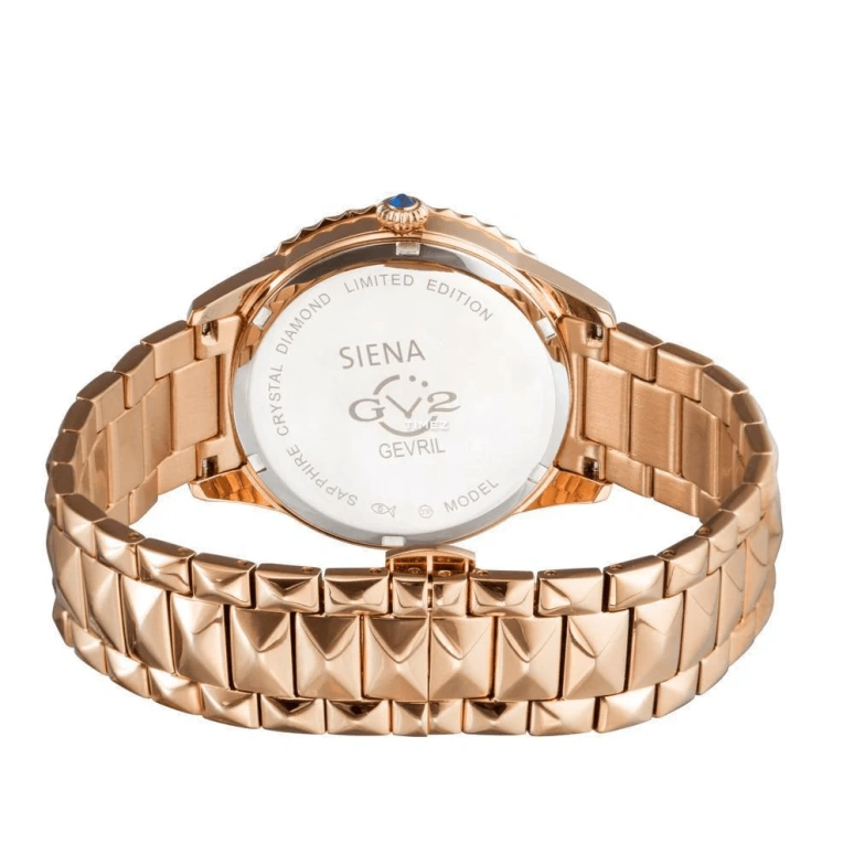 Gevril,Siena 38mm,38mm,Rose Gold,White,Quartz,Sapphire,Round,11701,11701-929