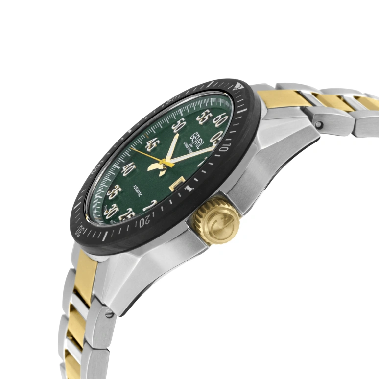 Gevril,Ascari 43mm,43mm,Stainless Steel,Green,Automatic,Day,Sapphire,48306B
