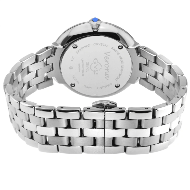 Gevril,Verona 37mm,37mm,Stainless Steel,Blue,Quartz,Day,Sapphire,12900B