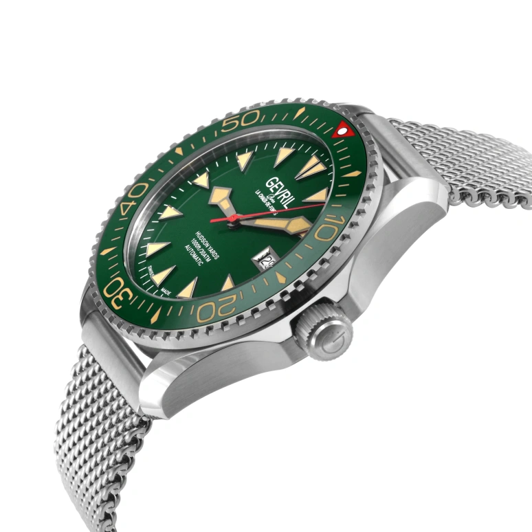 Gevril,Hudson Yards 43mm,43mm,Stainless Steel,Green,Automatic,Day,38hours,48846B