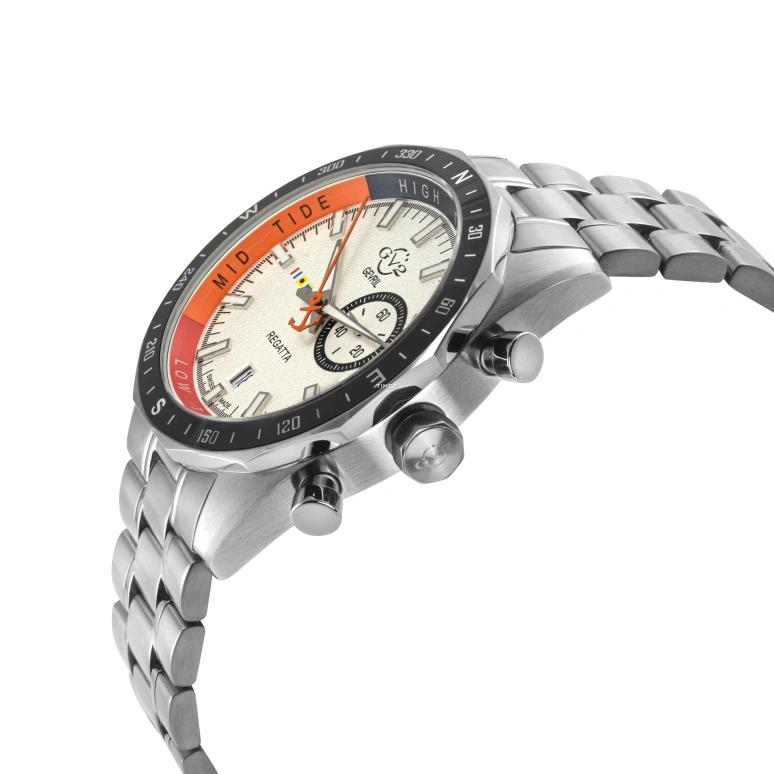 Gevril,Regatta 42mm,42mm,Stainless Steel,White,Quartz,Day,Tide,42701B