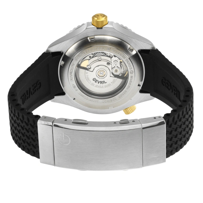 Gevril,Hudson Yards 43mm,43mm,Stainless Steel,Black,Automatic,Day,38hours,48802R