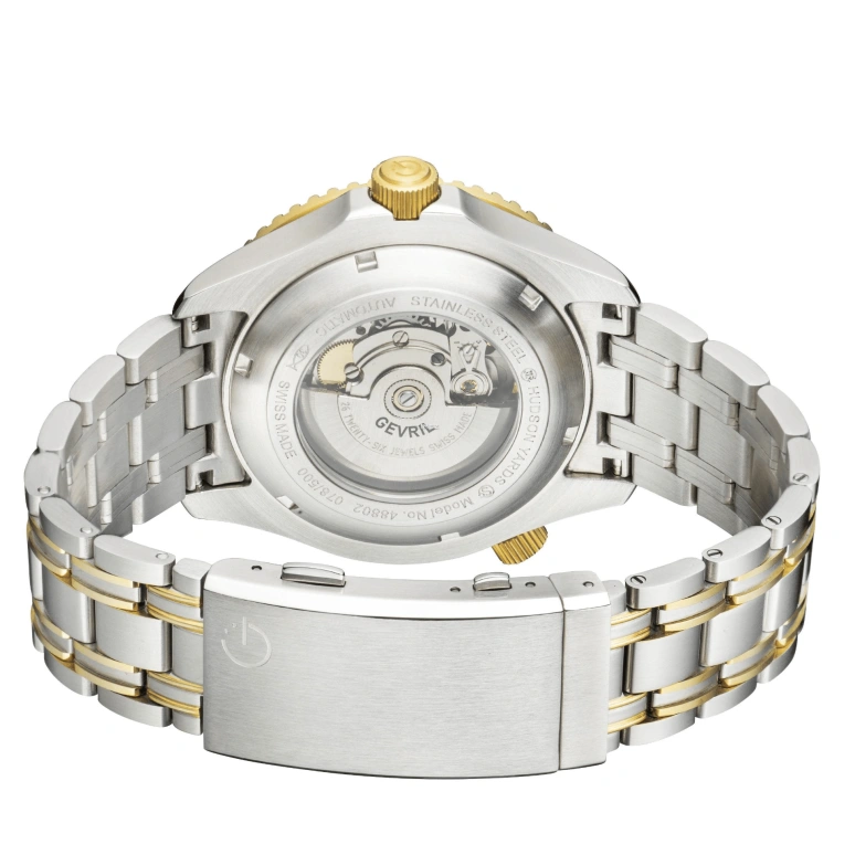 Gevril,Hudson Yards 43mm,43mm,Stainless Steel,Black,Automatic,Day,38hours,48802