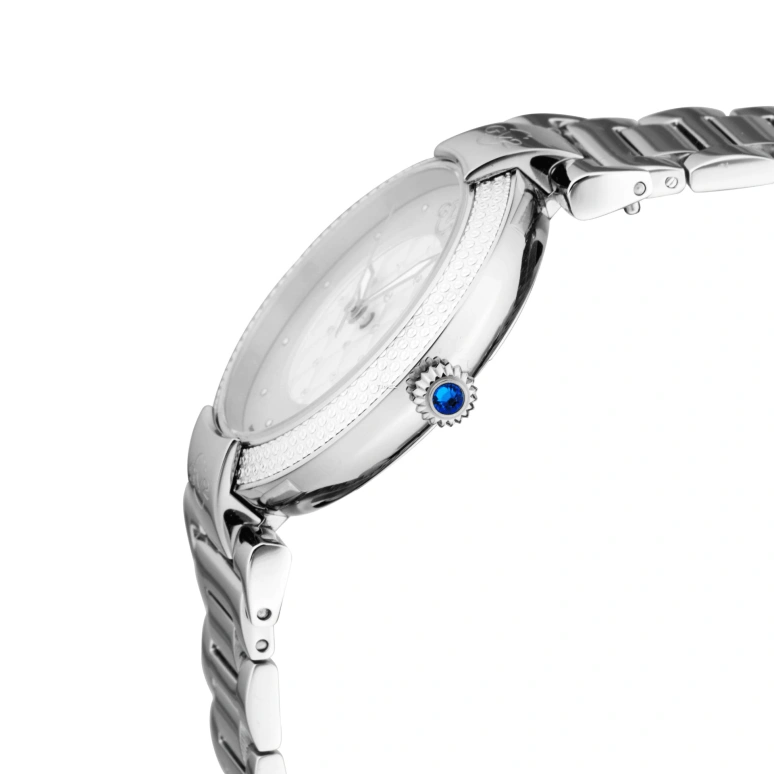 Gevril,Berletta 37mm,37mm,Stainless Steel,White,Quartz,Day,Sapphire,1500,1500-1