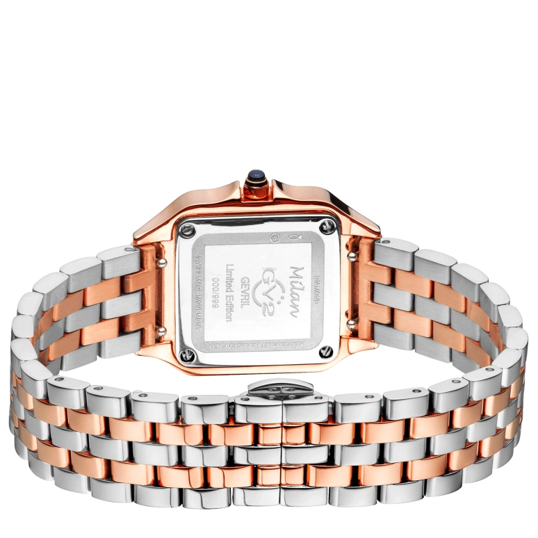 Gevril,Milan 27.50mm,27.50mm,Stainless Steel,White,Quartz,Sapphire,Square,12114B