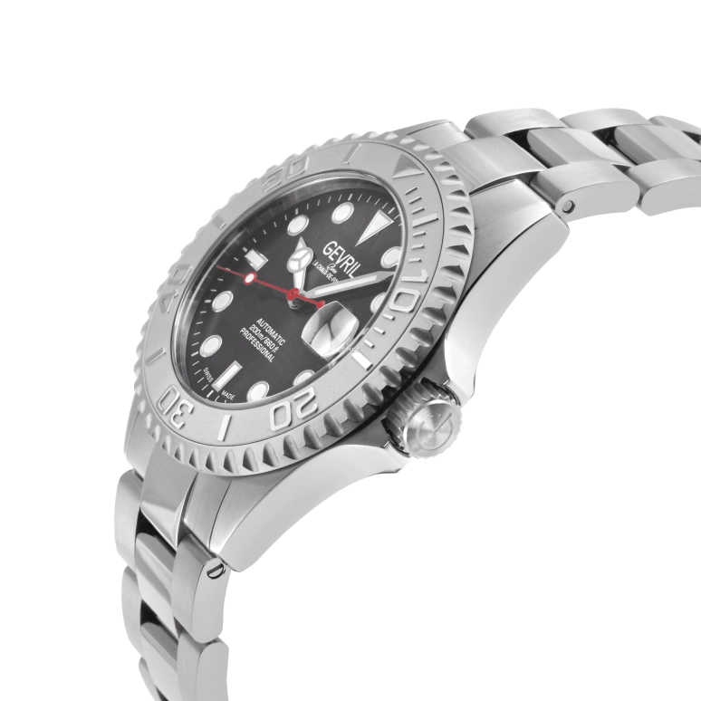 Gevril,Wall Street 39mm,39mm,Stainless Steel,Grey,Automatic,Day,38hours,4752B