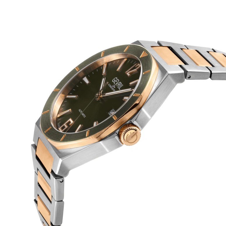 Gevril,High Line 43mm,43mm,Stainless Steel,Green,Automatic,Day,38hours,48405B