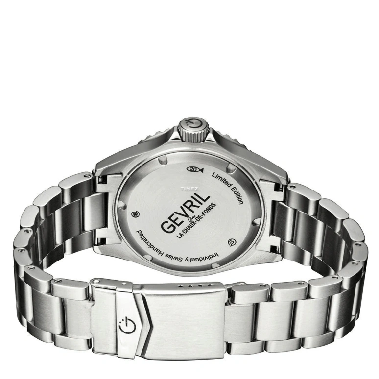 Gevril,Wall Street 43mm,43mm,Stainless Steel,Black,Automatic,Day,Dule Time,4953A