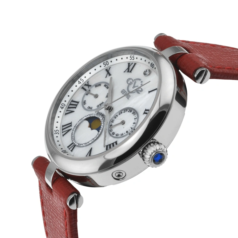 Gevril,Florence 36mm,36mm,Stainless Steel,White,Quartz,Moonphase,Date,Day,12518,12518.L