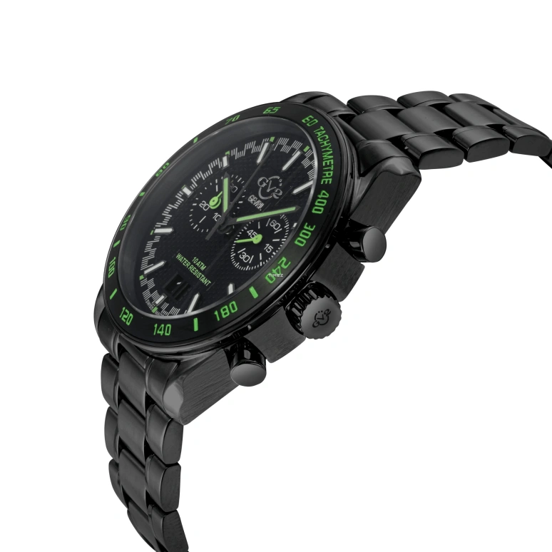 Gevril,Freccia 43mm,43mm,Stainless Steel,Black,Quartz,Chronograph,Big Date,42903B