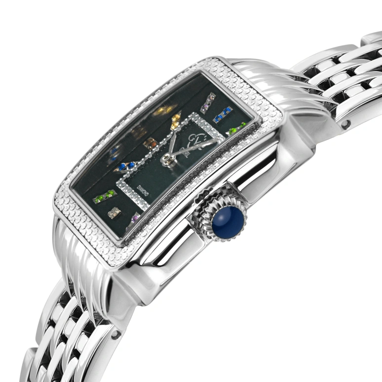 Gevril,Padova 28.50mm,28.50mm,Stainless Steel,Black,Quartz,Sapphire,Rectangular,12330B