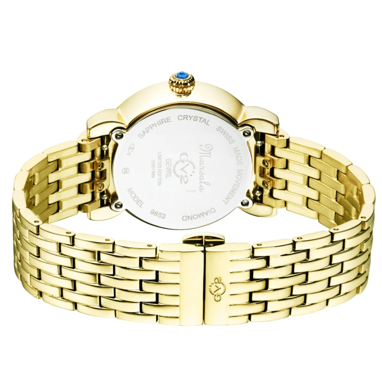 Gevril,Marsala 37mm,37mm,Stainless Steel,White,Quartz,Sapphire,Crystal Glass,Round,9851B