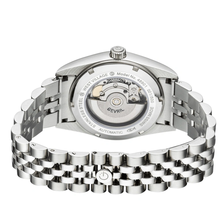 Gevril,West Village 40mm,40mm,Stainless Steel,Black,Automatic,Day,38hours,48901
