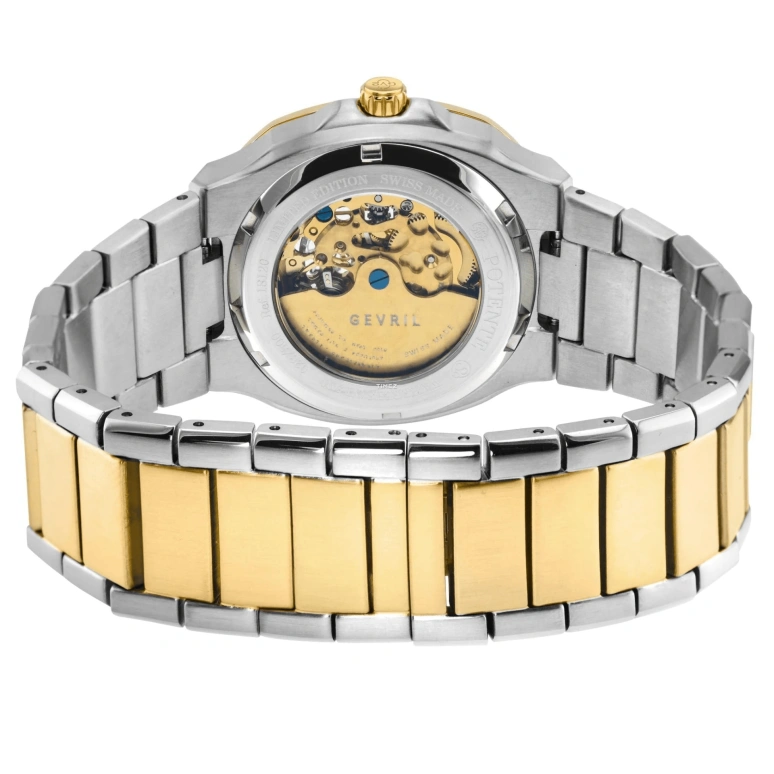 Gevril,Potente 40mm,40mm,Stainless Steel,Brown,Automatic,Sapphire,Cushion,18120B