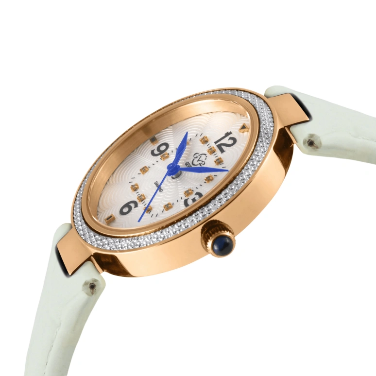 Gevril,Piemonte 36mm,36mm,Stainless Steel,White,Quartz,Sapphire,Round,14202,14202-3
