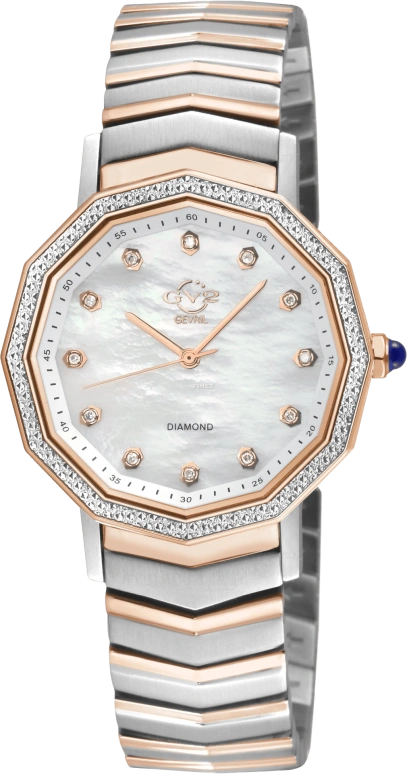 Gevril,Spello 36mm,36mm,Stainless Steel,Silver White,White,Quartz,Sapphire,Crystal Glass,Twelve edge,14519B