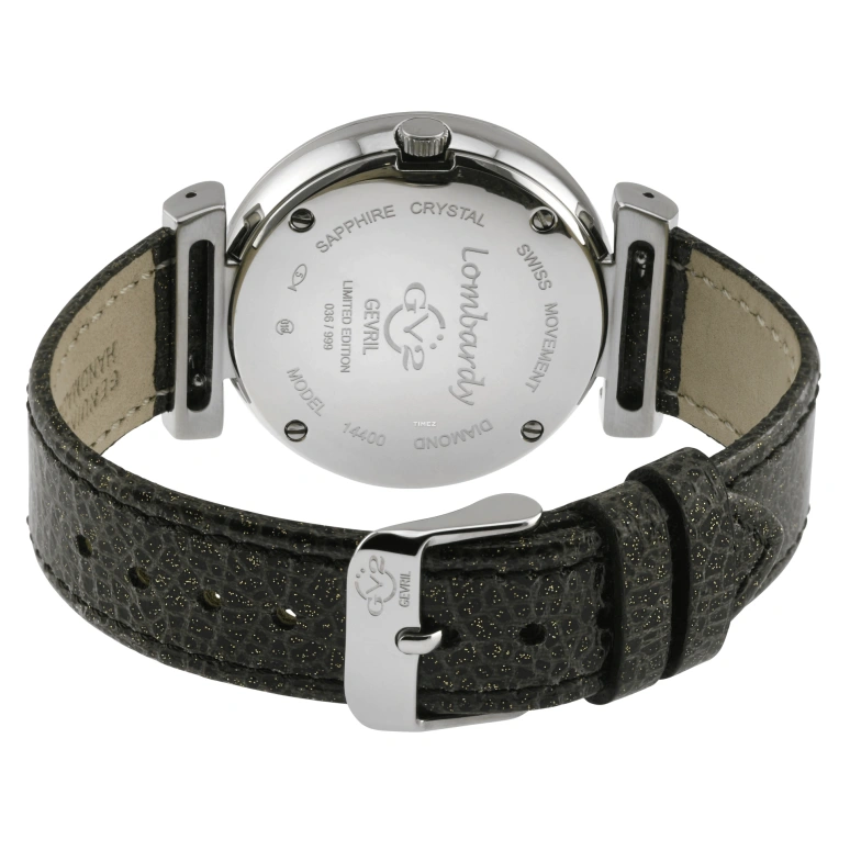 Gevril,Lombardy 36mm,36mm,Stainless Steel,Dark Green,Quartz,Sapphire,Round,14400