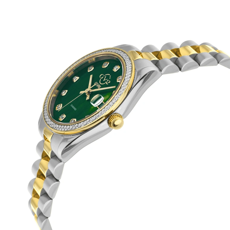 Gevril,Turin 36mm,36mm,Stainless Steel,Green,Quartz,Day,Sapphire,12428B
