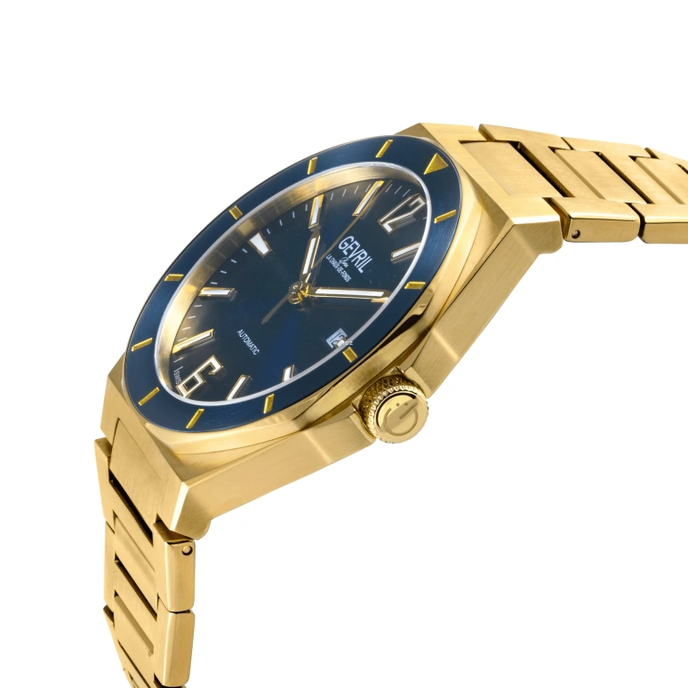 Gevril,High Line 43mm,43mm,Stainless Steel,Blue,Automatic,Day,38hours,48402B