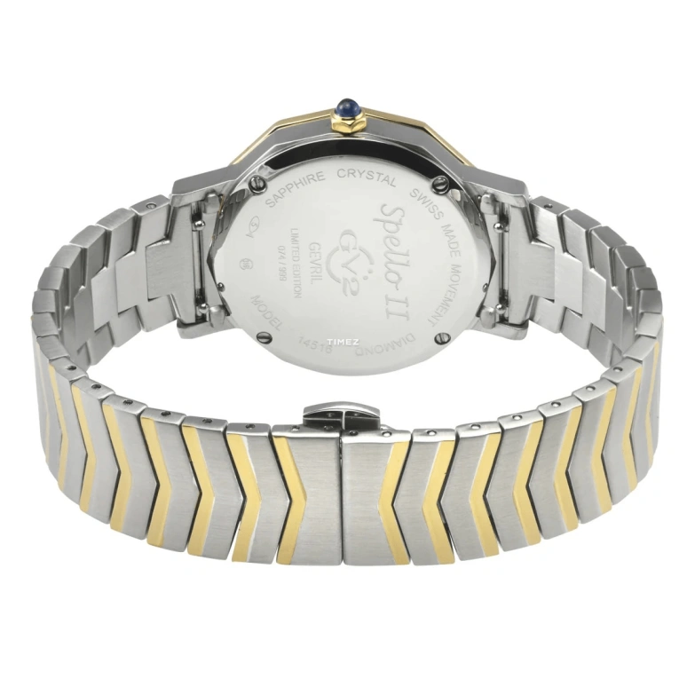 Gevril,Spello 36mm,36mm,Stainless Steel,Silver White,White,Quartz,Sapphire,Crystal Glass,Twelve edge,14516B