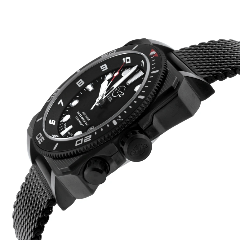 Gevril,XO Submarine 44mm,44mm,Stainless Steel,Black,Automatic,Day,Dule Time,4546B
